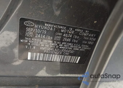 2020 Genesis G70 2.0T Rwd из США, поврежденный, VIN KMTG64LA2LU056450